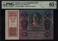 Austria 50 Kronen 1914 Rare PMG 65 EPQ
P# 15; UNC