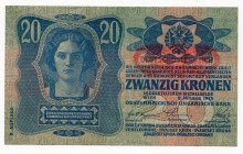 Austria 20 Kronen 1919
P# 53a; XF+