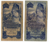 Austria 2 x 10 Schilling 1933 - 1945
P# 99b; P#144;b XF