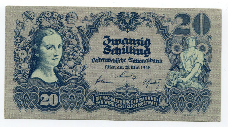 Austria 20 Schilling 1945
P# 116; XF