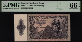 Austria 10 Schilling 1950 PMG 66 EPQ
P# 127; Rare condition; UNC