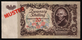 Austria 20 Schilling 1950 Muster Specimen Rare
P# 129s; VF