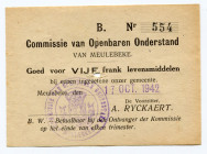 Belgium West Flanders, Meulebeke 5 Francs 1942
# 554; With Hole