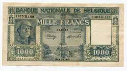 Belgium 1000 Francs 1945
P# 128b