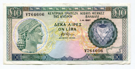 Cyprus 10 Pounds 1987
P# 51; VF+