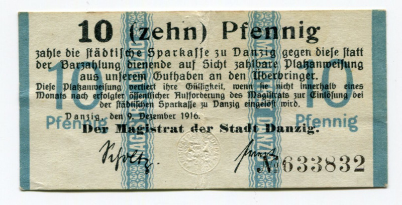 Danzig 10 Pfennig 1916
P# 5; # 633832