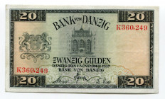 Danzig 20 Gulden 1937
P# 63; VF