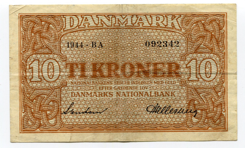 Denmark 10 Kroner 1944
P# 36a