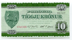 Faeroe Islands 10 Kronur 1978
P# 18; UNC