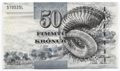 Faeroe Islands 50 Kronur 2001
P# 24; № B 0012 L 570525 L; UNC