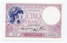 France 5 Fracns 1939
P# 83; XF