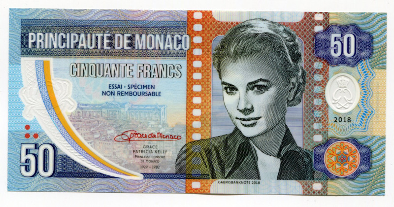 Monaco 50 Francs 2018 Specimen "Grace Kelly"
Fantasy Banknote; Limited Edition;...