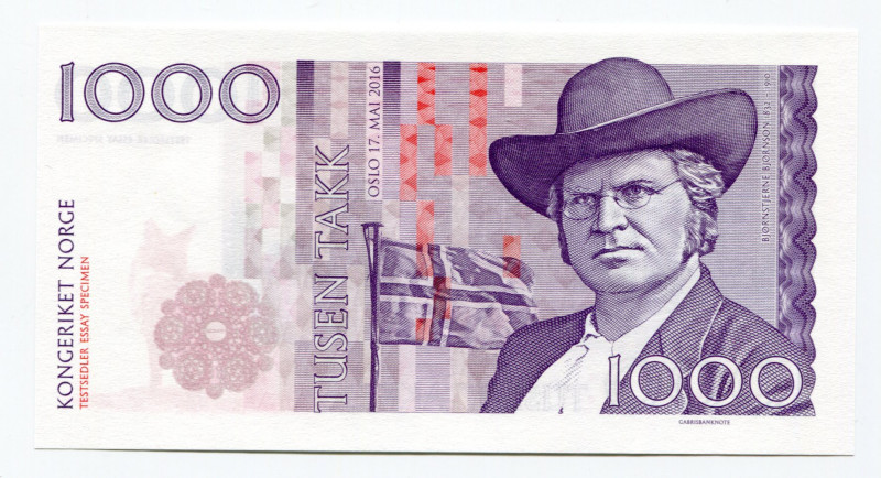 Norway 1000 Takk 2016 Specimen "Bjørnstjerne Bjørnson"
Fantasy Banknote; Limite...