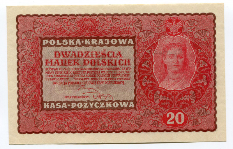 Poland 20 Marek 1919
P# 26; UNC