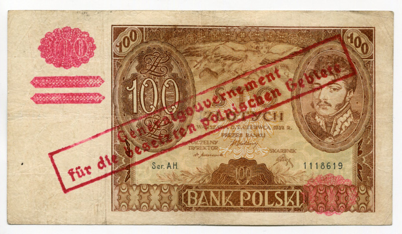 Poland 100 Zlotych 1932
P# 89; Forgery Stamp