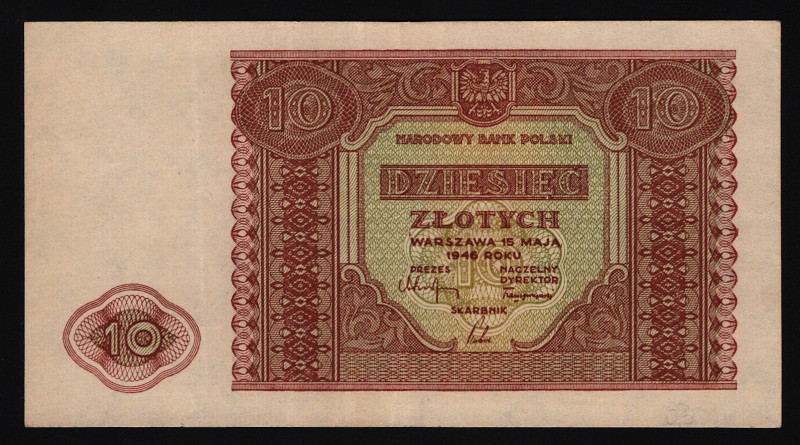 Poland 10 Zlotych 1946
P# 126; XF