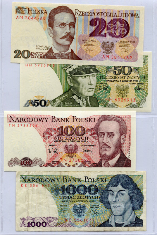 Poland Lot of 7 Banknotes 1983 - 1993
P# 142c; P# 143e; P# 146c; P# 149a; P# 15...