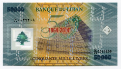 Lebanon 50000 Livres 2014
P# 97; Polymer Plastic; UNC