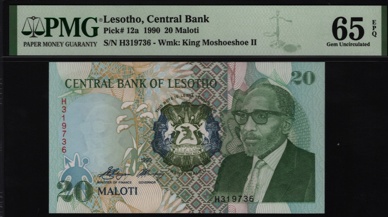 Lesotho 20 Maloti 1990 PMG 65 EPQ
P# 12a; UNC