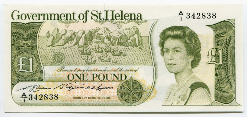 Saint Helena 1 Pound 1976 (ND)
P# 6a; # A/I 342838; UNC