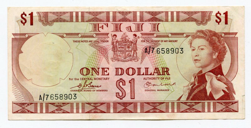 Fiji 1 Dollar 1974 (ND)
P# 71a; XF+/AUNC-