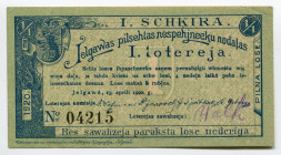 Latvia Lottery Ticket 1920
# 04215; XF