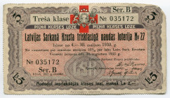 Latvia Lottery Ticket 1932
# B 035172; VF-XF