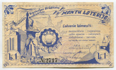 Latvia Lottery Ticket 1 Lats 1935
# 2717; VF