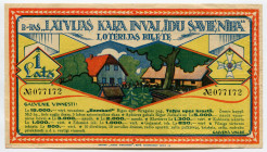 Latvia Lottery Ticket 1 Lats 1936
# 077172; VF-XF