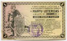 Latvia Lottery Ticket 1 Lats 1937
# 32469; VF