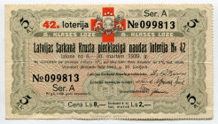 Latvia Lottery Ticket 1938
# A 099813; VF