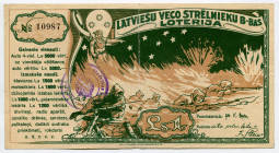 Latvia Lottery Ticket 1 Lats 1939
# 10987; VF