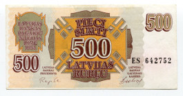 Latvia 500 Roubles 1992
P# 42; XF