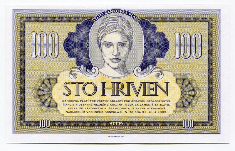 Ukraine 100 Hryven 2003
Fantasy Banknote; Limited Edition; Made by Matej Gábriš...