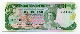 Belize 1 Dollar 1987
P# 46c; UNC