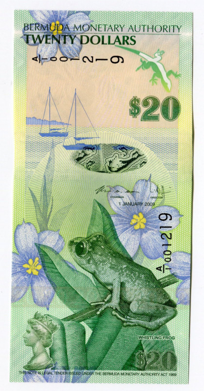 Bermuda 20 Dollars 2009
P# 60b; UNC