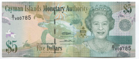 Cayman Islands 5 Dollars 2010
P# 39a; № D/1 000785; UNC