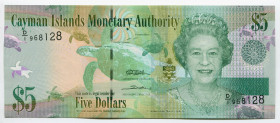 Cayman Islands 5 Dollars 2010
P# 39a; # D/1 968128; UNC