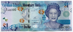 Cayman Islands 1 Dollar 2014
P# 38d; # D/4 982390; UNC