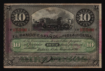 Cuba 10 Pesos 1896 Plata
P# 9d; XF