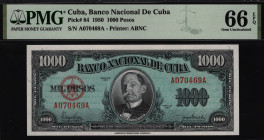 Cuba 1000 Peso 1950 Rare PMG 66 EPQ
P# 84; UNC