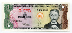 Dominican Republic 1 Peso 1978
P# 116s; UNC