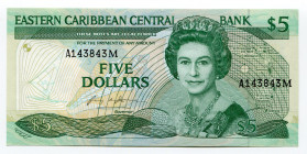 East Caribbean States Montserrat 5 Dollars 1988
P# 22m; UNC