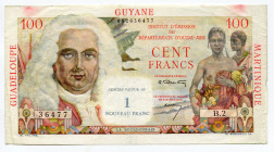 French Antilles 1 Nouveau Franc on 100 Francs 1961 (ND)
P# 1a; VF