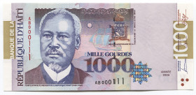 Haiti 1000 Gourdes 2004 Fine Serial
P# 278b; № AB 000111; UNC