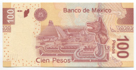 Mexico 100 Pesos 2009
P# 124e; № A 0888028; Serie E; UNC; "Nezahualcoyotl"