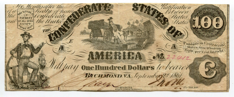 United States 100 Dollars 1861
P# 38; Thin Paper