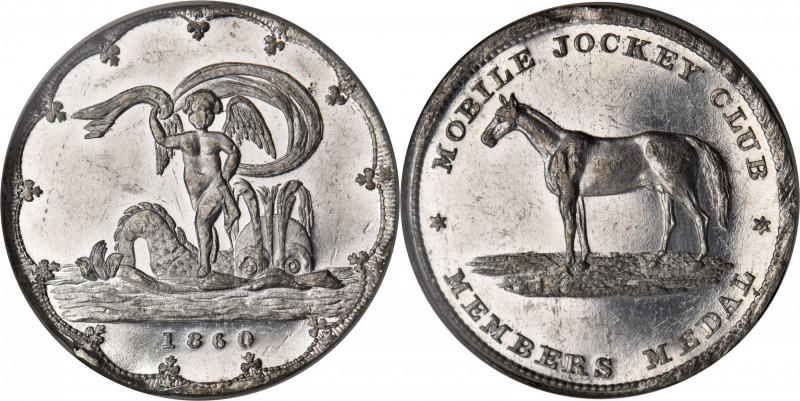 Merchant Tokens

Alabama--Mobile. 1860 Mobile Jockey Club. Miller-Ala 9. White...