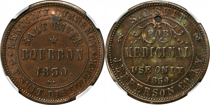 Merchant Tokens

Kentucky--Jefferson County. 1850 S.T. Suit. Miller-Ky 37. Bra...