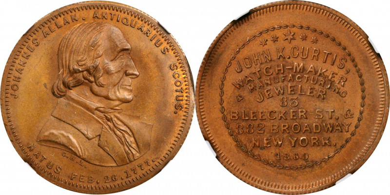 Merchant Tokens

New York--New York. 1860 John K. Curtis. Miller-NY 176. Coppe...